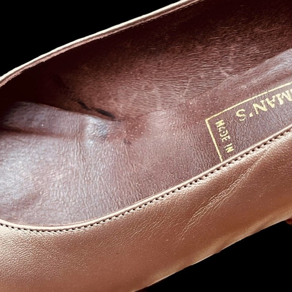 Renzo Fontanelli Stanley Eisenman’s Shoes Braid Woven Leather Metallic Taupe 6 B - Picture 8 of 11